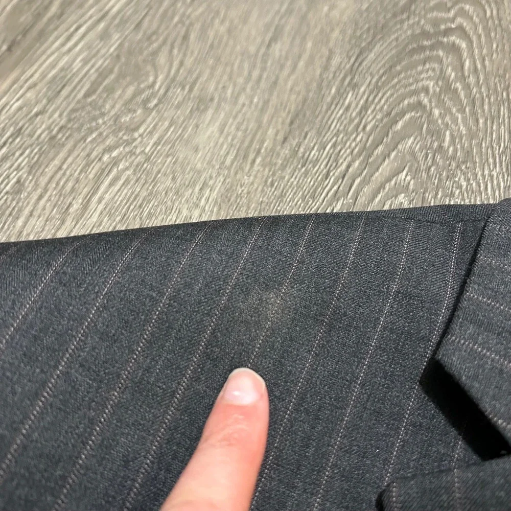 Lauren‎ Ralph Lauren Suit 44S Pants 38X29 Charcoal Grey Pinstripe Wool 2-Piece